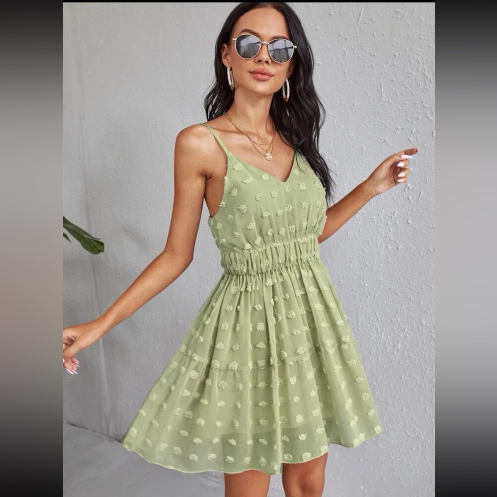 Shein Solid Swiss Dot Cami Dress (US 8/10 - L)